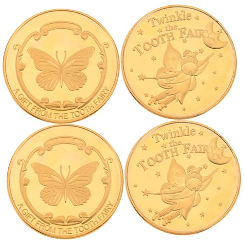 SUPVOX 4 Stück Zahnfeemünzen aus Hochwertiger Legierung Langlebige Sammlermünzen für Dekorative Runde Zahn Souvenir Münzen als Belohnung und Geschenkidee für Jungen und Mädchen SUPVOX 4 Stück Zahnfeemünzen aus Hochwertiger Legierung Langlebige Sammlermünzen für Dekorative Runde Zahn Souvenir Münzen als Belohnung und Geschenkidee für Jungen und Mädchen von Supvox
