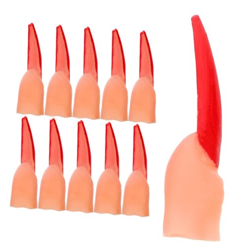 SUPVOX 40 Stück Realistische Halloween Hexenfinger mit Langen Nägeln Sichere Kunststoff-fingerspitzen Lesezeiger und Gruselige Cosplay-Requisiten für Party und Verkleidung von Supvox