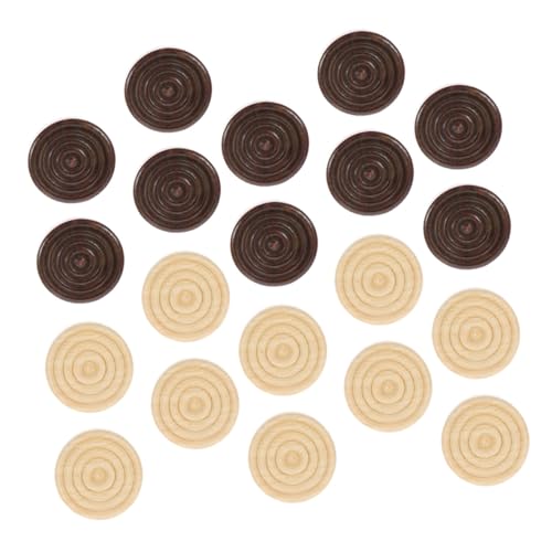 SUPVOX 48 Stück Holzspielsteine Runde Doppelseitige Checkers Ersatzteile Für Brettspiele Passend Robust Für Familien Reisen Garten Spiele von Supvox