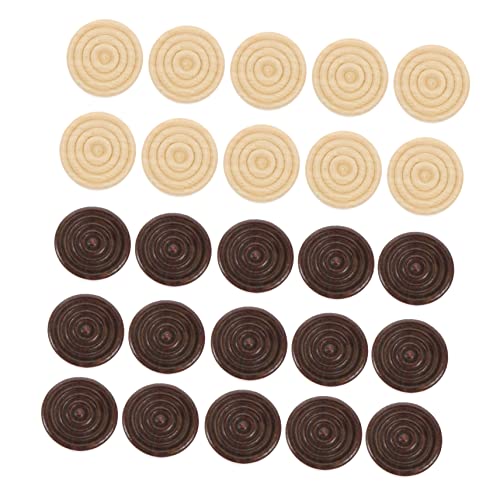 SUPVOX 48Stücke Holz Checkers Spielset Holz Schachfiguren für Brettspiele und Anfänger Tragbar und Langlebig zur Logischer Fähigkeiten und Strategischen von Supvox