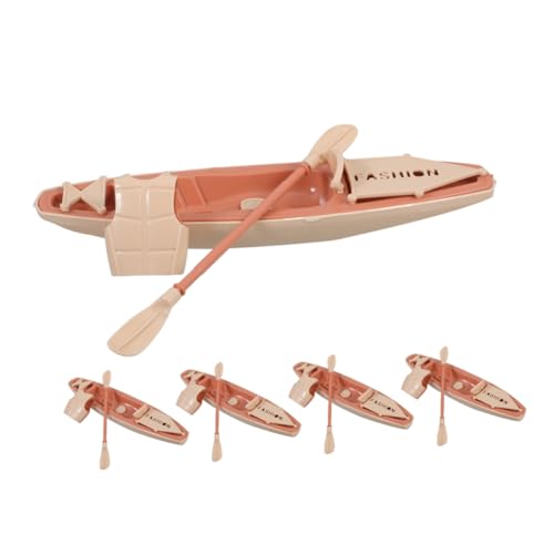 Supvox 5sätze Miniatur-kanu-Modell Mit Paddeln Und Schwimmweste Plastik-Boot-Spielzeug Für Puppenhaus-Dekoration Als Wassersport-Accessoire Für Junge Mädchen Geeignet von Supvox