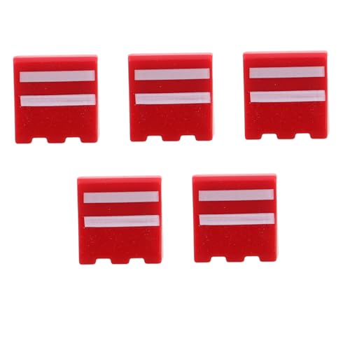 SUPVOX 5 Stück Mini Puppenhaus Modell Mini Verkehrsbarrieren Straßenschild Mini Baubarriere Simulationshaus Winziges Straßenfass Mini Straßenmarkierungen Roter Kunststoff von Supvox