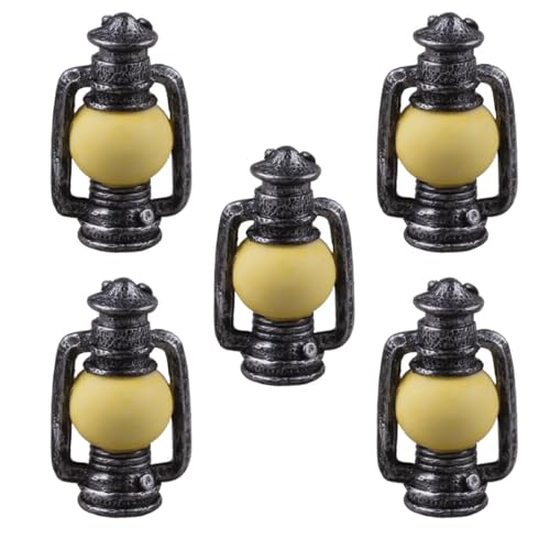 SUPVOX 5 Stück Miniatur Öl Lampe Resin Retro Stil Realistische Miniaturkerzenlampe für Puppenhaus Heimdekoration und Fotorequisiten Robustes Material Tragbar und Detailreich Gestaltet von Supvox