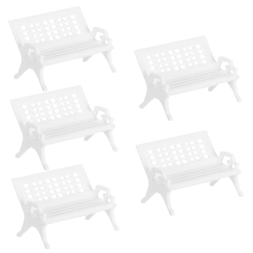 SUPVOX 5 Stück Miniatur Parkbänke Kunststoff Kleine Mini Stühle Leichtes Tragbares Design Robust und Langlebig für Puppenhäuser und Kreative Miniaturlandschaften von Supvox