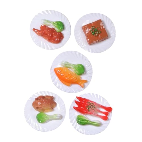 SUPVOX 5 Stück Teiliges Chinesische Essensmodelle Miniatur Food Props Realistische Künstliche Deko für Puppenhaus Küche Langlebig Farbecht Sicher und Bruchsicher von Supvox