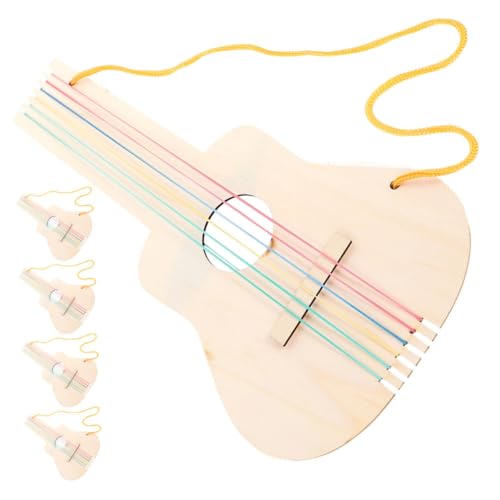 SUPVOX 5 Stück Teiliges DIY für Unbemalte Holzgitarren zum Malen und Basteln Musikinstrument für Kreative Projekte im Kindergarten SUPVOX 5 Stück Teiliges DIY für Unbemalte Holzgitarren zum Malen und Basteln Musikinstrument für Kreative Projekte im Kindergarten von Supvox