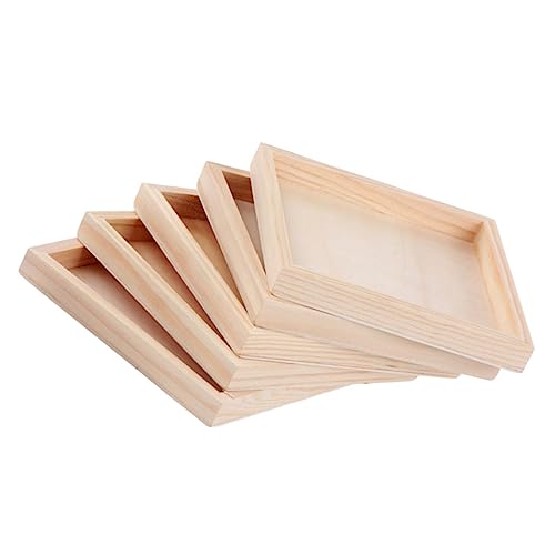 SUPVOX 5 Stück Teiliges Holz Puzzle tablett Robuste Aufbewahrungsschalen aus Naturbelassenem Holz Vielseitige Puzzle Organizer Leicht und Langlebig für Ordentliche Spielumgebung von Supvox
