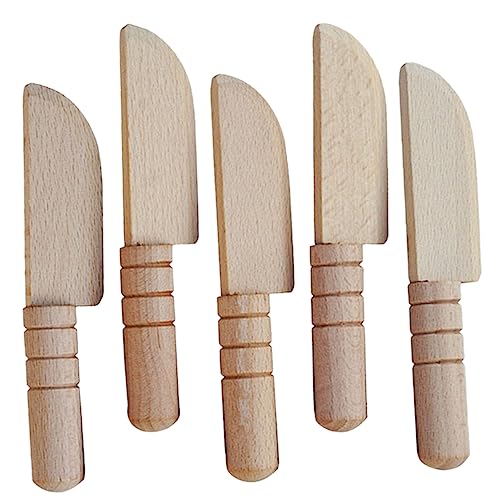 SUPVOX 5 Stück Teiliges Holzspielzeug Set DIY Küchenmesser für Lernspielzeug zur Kochsimulation für Puppenhaus Dekoration und Kreatives von Supvox