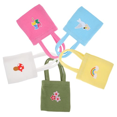 SUPVOX 5 Stück Teiliges Mini Canvas Tasche Bunte Miniature Handtaschen für Puppenhaus Dekoration Vielseitige Schultertaschen aus Robustem Canvas für Puppenkleidung und Spielzubehör SUPVOX 5 Stück Teiliges Mini Canvas Tasche Bunte Miniature Handtaschen für Puppenhaus Dekoration Vielseitige Schultertaschen aus Robustem Canvas für Puppenkleidung und Spielzubehör von Supvox