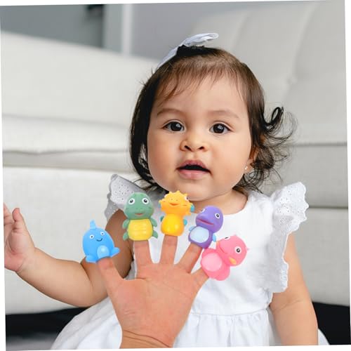 SUPVOX 5 Stück Teiliges Weicher Interaktiver Fingerpuppen mit Niedlichen Meerestieren Leichte Komfortable Handpuppen für Kleinkinder zum Geschichtenerzählen Kinderpartygeschenk von Supvox