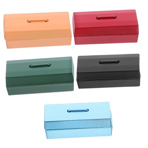SUPVOX 5 Stück kleine Werkzeugkiste Miniatur-Werkzeugkoffer aus Puppenhaus -Szenenzubehör Puppenhaus Miniaturzubehör Dekorationszubehör für Puppenhäuser Mini House Toolbox Metall von Supvox