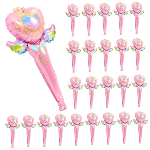 SUPVOX 50 Stück Fairy Wand Folienballons Handlich Robust mit Klaren Mustern Lebendigen Farben für Geburtstagsfeiern Festivals Brautpartys Party Deko und Foto Requisiten von Supvox