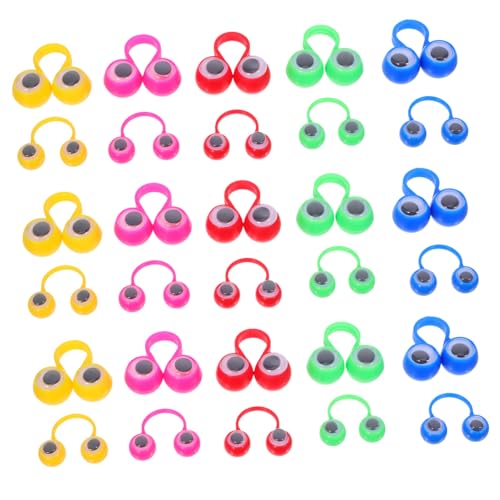 SUPVOX 50 Stück Teiliges Bunte Augen Ringe Fingerpuppen für Halloween Party Mitgebsel Reise Fördert Handkoordination und Kreatives von Supvox