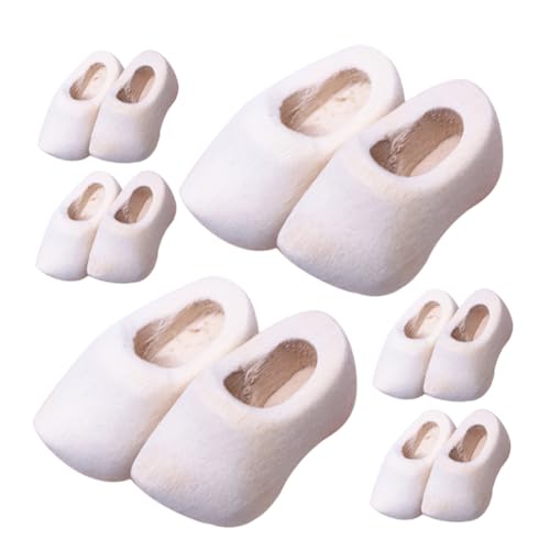 SUPVOX 6 Paare Mini Holzschuhe für Basteln und Puppenhaus Deko Unvollendete Mini Holzklompen DIY Holzschuhe für Sammler und Kreative von Supvox