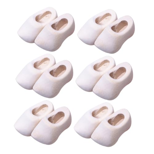 SUPVOX 6 Paare Miniatur Holzschuhe Unlackiert Mini Clogs DIY Miniature Dollhouse Accessoires Basteln Sammler SUPVOX 6 Paare Miniatur Holzschuhe Unlackiert Mini Clogs DIY Miniature Dollhouse Accessoires Basteln Sammler von Supvox