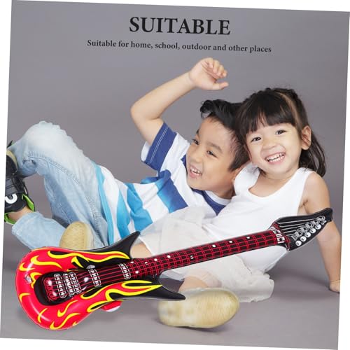 SUPVOX 6 Stück Aufblasbare Gitarre Teiliges PVC Luftgitarren Party Deko Musikspielzeug Geburtstag Beach Zubehör von Supvox