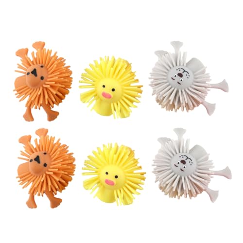 SUPVOX 6 Stück Fingerpuppe Sensorisches Pufferspielzeug Blinkende Spielzeuge Haariges Tierisches Kinderspielzeug Babyspielzeug TPR Zufällige Farbe von Supvox