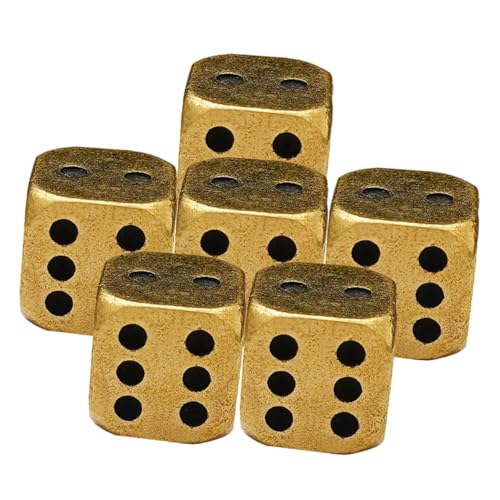 SUPVOX 6 Stück Messing Würfel Antik Stilvoll Robust Rund Eckig Kleine Spielwürfel für Brettspiel Party Bar Zubehör Retro Würfelspiel Requisite SUPVOX 6 Stück Messing Würfel Antik Stilvoll Robust Rund Eckig Kleine Spielwürfel für Brettspiel Party Bar Zubehör Retro Würfelspiel Requisite von Supvox
