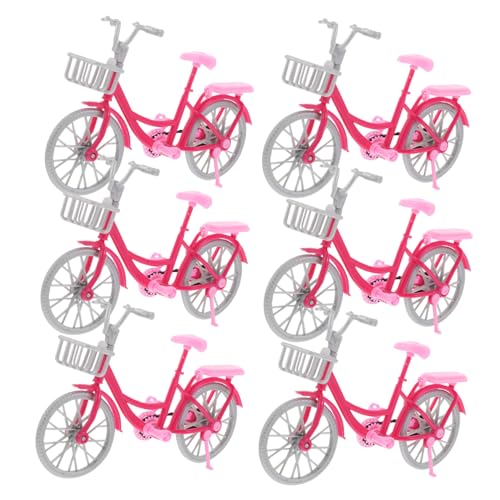 SUPVOX 6 Stück Miniatur Fahrrad Bewegliche Gelenke Leichtes Kunststoffmodell für Puppen Kompatibel mit Verschiedenen Puppengrößen Kreatives Zubehör für Kinderzimmer und Puppenhaus von Supvox