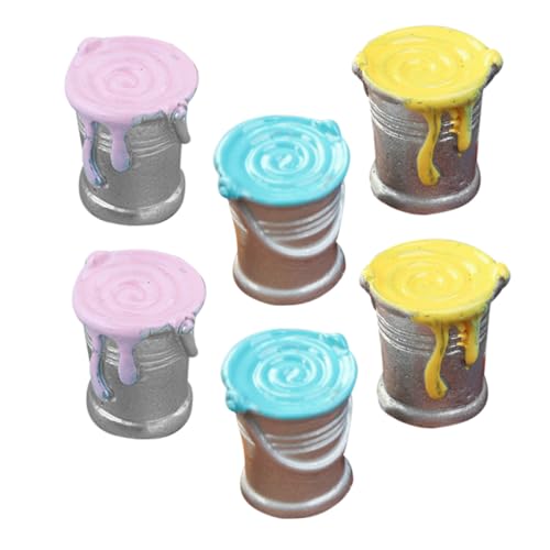 SUPVOX 6 Stück Miniatur Farb Eimer Teiliges Realistische Puppenhaus Farbeimer Detailgetreue Miniaturfarbeimer für Puppenhaus Dekoration und Modellbau Gemischte Farben Vielseitiges von Supvox