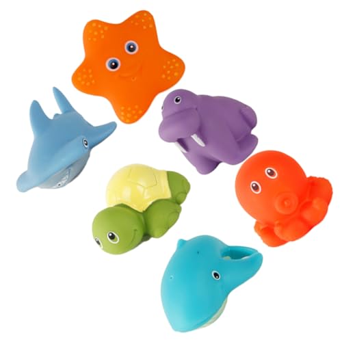 SUPVOX 6 Stück Teiliges Badespielzeug Set Spritzende Tierchen Farbwechselnde Badewannenspielzeuge für Kleinkinder Geeignet für Dusche und Poolspiele von Supvox