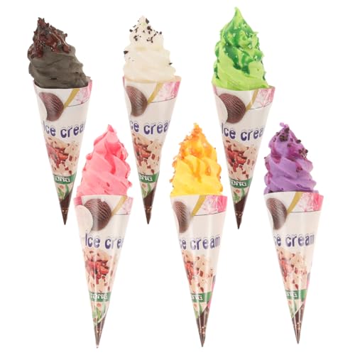 SUPVOX 6 Stück Teiliges Eiscreme Magnetische Fotorequisiten Kühlschrankmagnete Dekoratives Dessert Shop Ornament Lebensechte Eistüten Modell für Sommerevents SUPVOX 6 Stück Teiliges Eiscreme Magnetische Fotorequisiten Kühlschrankmagnete Dekoratives Dessert Shop Ornament Lebensechte Eistüten Modell für Sommerevents von Supvox