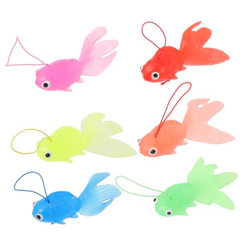 SUPVOX 6 Stück Teiliges Halbtransparente TPR Goldfischspielzeuge Schwimmend Badezubehör Aquariumdekoration Lernspielzeug SUPVOX 6 Stück Teiliges Halbtransparente TPR Goldfischspielzeuge Schwimmend Badezubehör Aquariumdekoration Lernspielzeug von Supvox