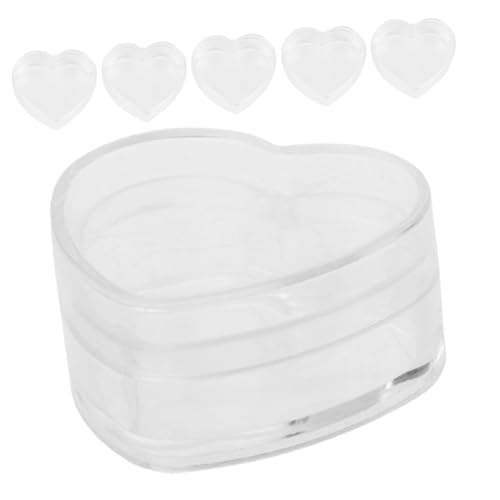 SUPVOX 6 Stück Teiliges Herzförmige Mini Aufbewahrungsboxen aus Klarem Acryl Kleine Organizer für Puppenhaus Zubehör Transparente Aufbewahrungsbehälter für Kleine Gegenstände Dekorative von Supvox