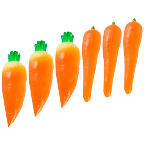 SUPVOX 6 Stück Teiliges Künstliche Karottenmodelle aus PVC Realistische Simulation Lebensechte Deko für Küche Garten Osterdeko Miniatur Gemüse als Landschafts und Lehrspielzeug von Supvox