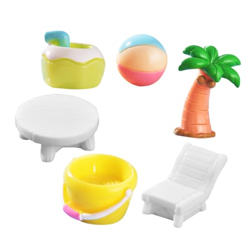 SUPVOX 6 Stück Teiliges Mikrolandschaft Strand Dekoration aus Robustem Resin Figuren für Puppenhaus Kreative Küstendeko mit Liegestuhl Wasserbuckets und Kokosnuss für Sommer SUPVOX 6 Stück Teiliges Mikrolandschaft Strand Dekoration aus Robustem Resin Figuren für Puppenhaus Kreative Küstendeko mit Liegestuhl Wasserbuckets und Kokosnuss für Sommer von Supvox