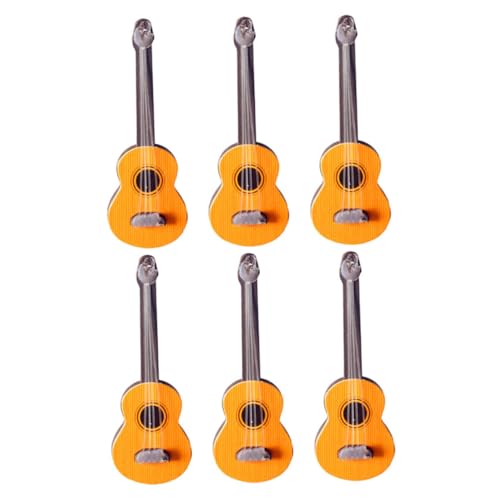 SUPVOX 6 Stück Teiliges Mini Gitarrenmodell für Puppenhaus Deko Musikinstrumente mit Realistischen Details für Fotografie und Kreative Einrichtung von Supvox