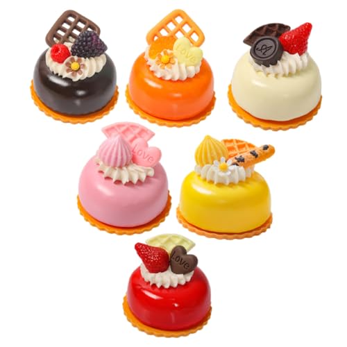 SUPVOX 6 Stück Teiliges Realistisches Fake Cake Modell Lebensechte Kleine Dessert Deko Widerstandsfähig und Leicht als Foto Requisite und Tischdekoration für Geburtstag und von Supvox