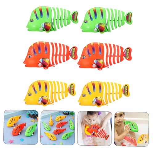 SUPVOX 6 Stück Teiliges Wind up Fischspielzeug aus Sicherem Kunststoff Interaktives Schwingendes Wasserspielzeug für Badewanne und Pool Bunte Cartoon Fische zur Motorischen von Kindern von Supvox
