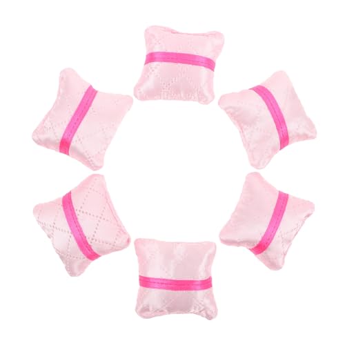 SUPVOX 6 Stück dekoratives Kissen Mini -Kissen Puppenhaus-Ornamente Miniatur-Sofakissen Miniatur-Puppenstubenmöbel Puppe Dekokissen Mini-Puppenhausmöbel Miniatur-Kissenmodell Plastik Rosa von Supvox