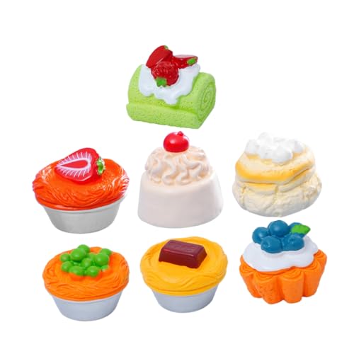 SUPVOX 7 Stück Realistische Miniatur Dessert Deko Künstliche Kuchen Requisiten Mini Food Simulation für DIY Puppenhaus Basteln von Supvox