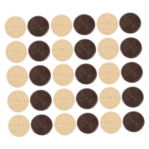 SUPVOX 72 Stück Teiliges Schach und Damespiel Holzspielsteine Langlebige Runde Spielfiguren Leicht und Tragbar Geeignet für Brettspiele Ersatzspielsteine Geschenkidee für Familien und von Supvox