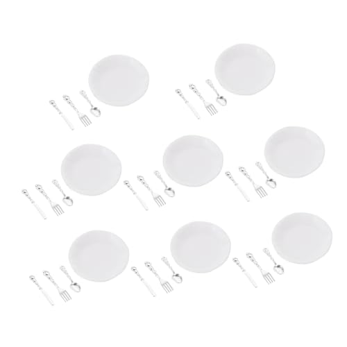 SUPVOX 8 Sätze Miniatur Geschirrset für Puppenhaus Teiliges Set aus Hochwertigem Dekorative Mini Gabeln Löffel und Teller für Zubehör für Miniatur Dekorationen SUPVOX 8 Sätze Miniatur Geschirrset für Puppenhaus Teiliges Set aus Hochwertigem Dekorative Mini Gabeln Löffel und Teller für Zubehör für Miniatur Dekorationen von Supvox