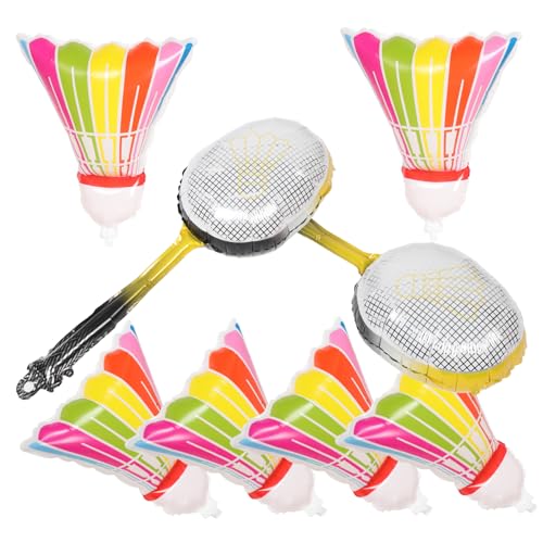 SUPVOX 8 Stück Aufblasbare Badminton Ballons aus Aluminiumfolie Sportliche Party Dekoration für Geburtstagsfeiern Bunten Federball Ballons von Supvox