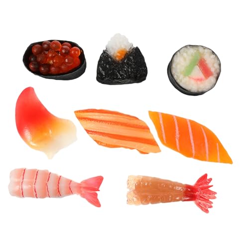 SUPVOX 8 Stück Realistische Sushi Deko Miniatur Japanische Onigiri Lebensmittelmodelle für Küchen Schaufensterdekoration Detailgetreue Essensattrappen für Sushi Ladengestaltung von Supvox