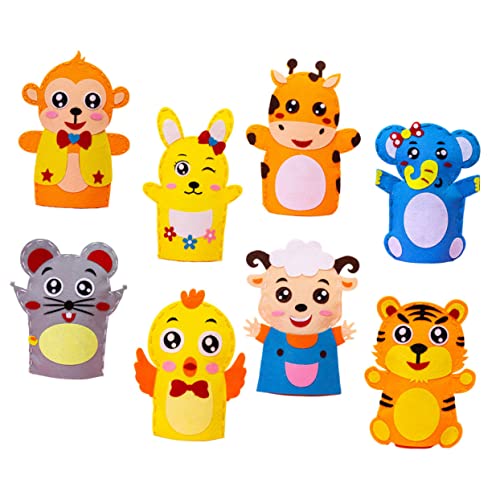 SUPVOX 8 Stück Teiliges DIY Handpuppen Bastelset aus Ungiftigem Vliesstoff Kreatives Cartoon Nähmaterial zur Frühkindlicher Entwicklung Lernspielzeug für Jungen und Mädchen von Supvox