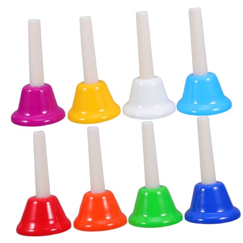 SUPVOX 8 Stück Teiliges Handglocken Set Bunt für Verschiedene Töne Farbenfrohe Handglocken Musikspielzeug Musikunterricht Kindergarten und Vorschule Geeignet von Supvox