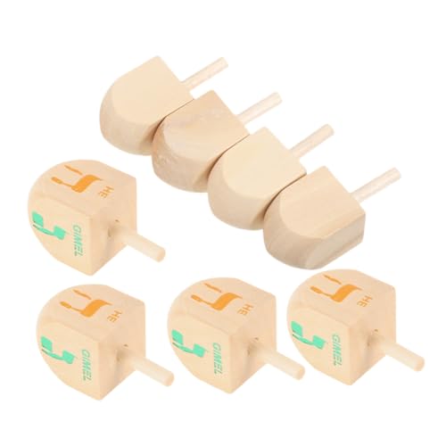 SUPVOX 8 Stück Teiliges Holz Dreidel Bunten Buchstaben Kindersicheres als Hanukkah Partydeko und Mitgebsel für Kindergeburtstag DIY Holzspielzeug für Drinnen und Draußen von Supvox