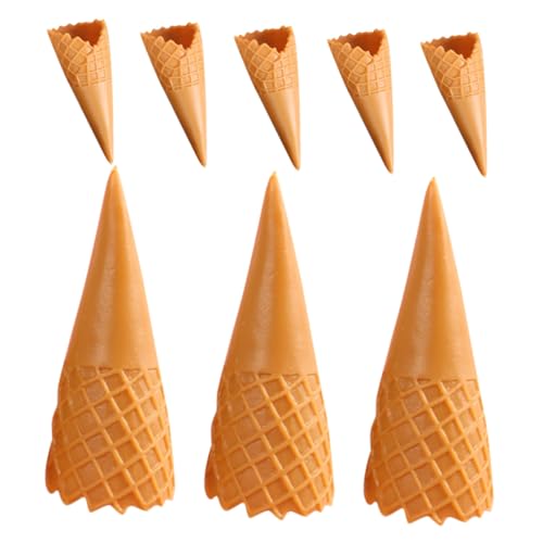 SUPVOX 8 Stück Teiliges Künstliche Eistüten Modell aus Langlebigem PVC Realistisch Gestaltete Mini Eistüten für DIY Basteldekorationen und Fotorequisiten Wiederverwendbar und Bruchsicher von Supvox
