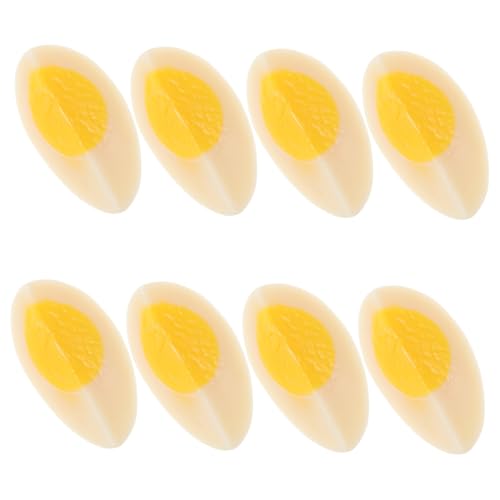 SUPVOX 8 Stück Teiliges Künstliche Gekochte Eier aus Langlebigem PVC Realistische Lebensmittelmodelle als Fotografie Requisiten Detailgetreue Halbierte Eier für Küchen und Food Dekoration von Supvox