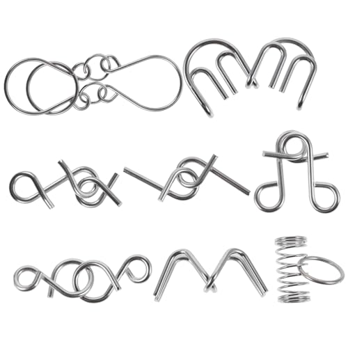 SUPVOX 8 Stück Teiliges Metallpuzzle für Erwachsene und Senioren Verschleißfestes Knobelspiel zur Gehirnförderung Interaktives Denksportspiel Konzentrations Feinmotoriktrainer von Supvox