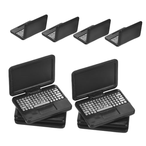 SUPVOX 8 Stück Teiliges Mini Laptop für Puppenhaus Realistische Faltbare aus Kunststoff Interaktives Pädagogisches Zubehör für Kreatives Rollenspiel und Frühe Technische bei Kindern von Supvox