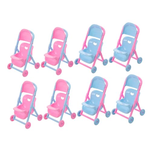 SUPVOX 8 Stück Teiliges Mini Puppenwagen Realistisches Design Tragbarer Kunststoff Kinderwagen Lebensechte Puppenwagen für Kreatives Rollenspiel und Puppenhaus Zubehör von Supvox