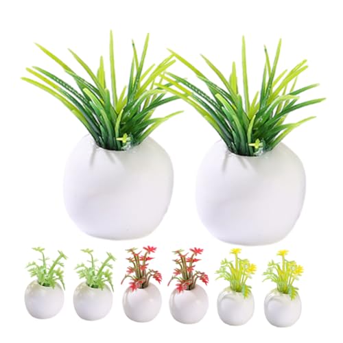 SUPVOX 8 Stück Teiliges Miniatur Bonsai Modell Künstliche Kleine Topfpflanzen in Farben Leichte Puppenhaus Deko Langlebige Bonsai Pflanzen Ornamente für Mini Haus und DIY Basteln von Supvox