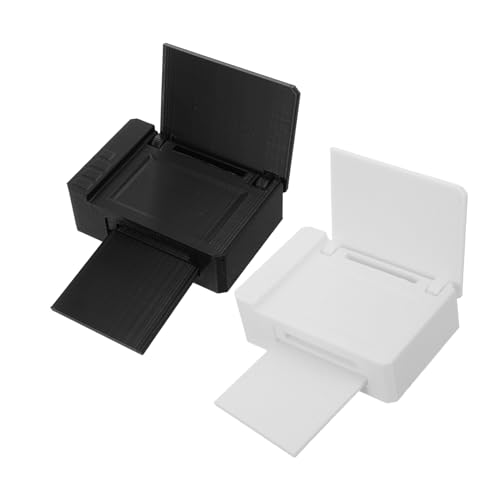 SUPVOX 8 Stück Teiliges Miniatur Druckermodell für Puppenhaus Kleine Büroausstattung Robuste Drucker in Weiß und Schwarz Pädagogisches Rollenspielzubehör für Kreatives Interaktives Spiel von Supvox