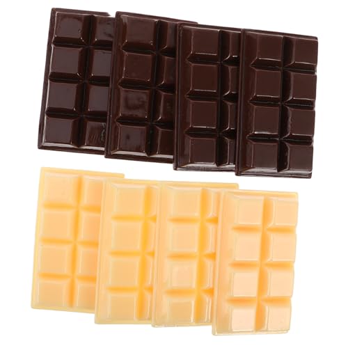 SUPVOX 8 Stück Teiliges Schokoladenmodell aus Stabilem Resin Realistische Kleine Dekoschokolade in Braun und Weiß Langlebige Künstliche Dessertdeko für DIY Back Präsentationszwecke von Supvox